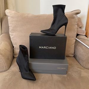 Marciano black heeled booties